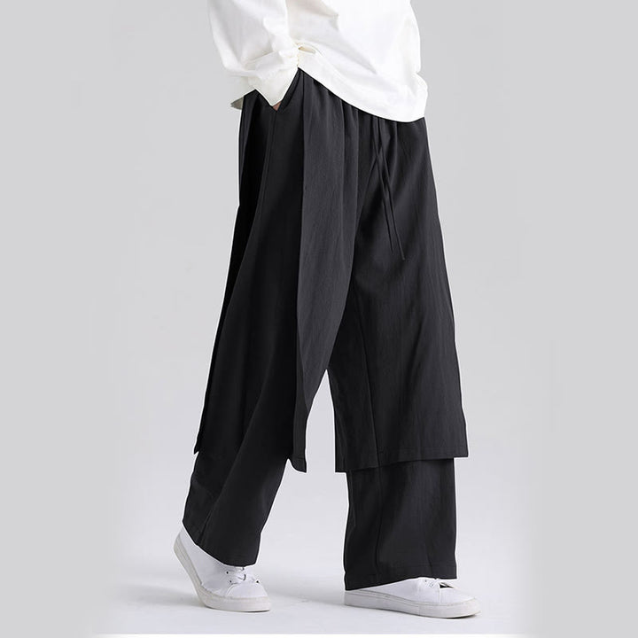 Buddha Stones無地 パッチワークデザイン メンズ コットンパンツ ポケット付き - image 15