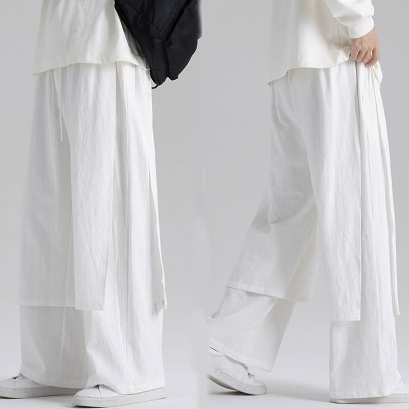 Buddha Stones無地 パッチワークデザイン メンズ コットンパンツ ポケット付き - image 23