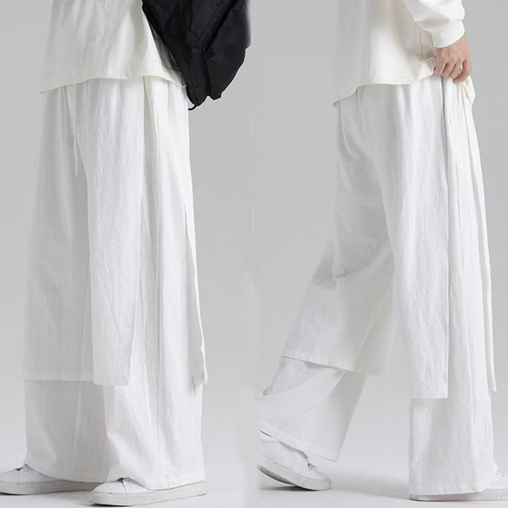 Buddha Stones無地 パッチワークデザイン メンズ コットンパンツ ポケット付き - image 23