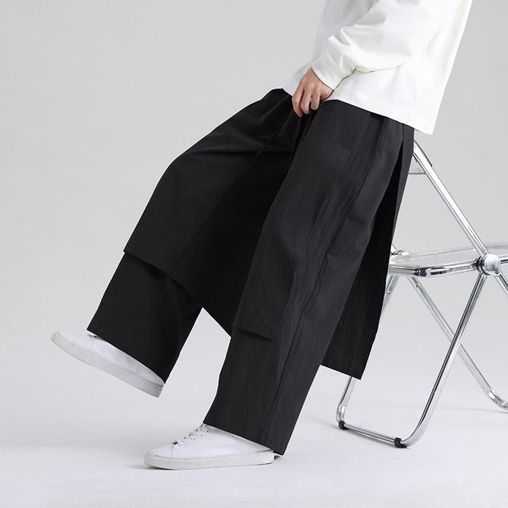 Buddha Stones無地 パッチワークデザイン メンズ コットンパンツ ポケット付き - image 16