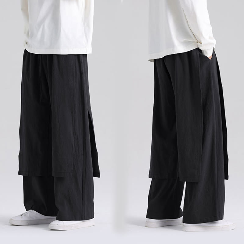 Buddha Stones無地 パッチワークデザイン メンズ コットンパンツ ポケット付き - image 17