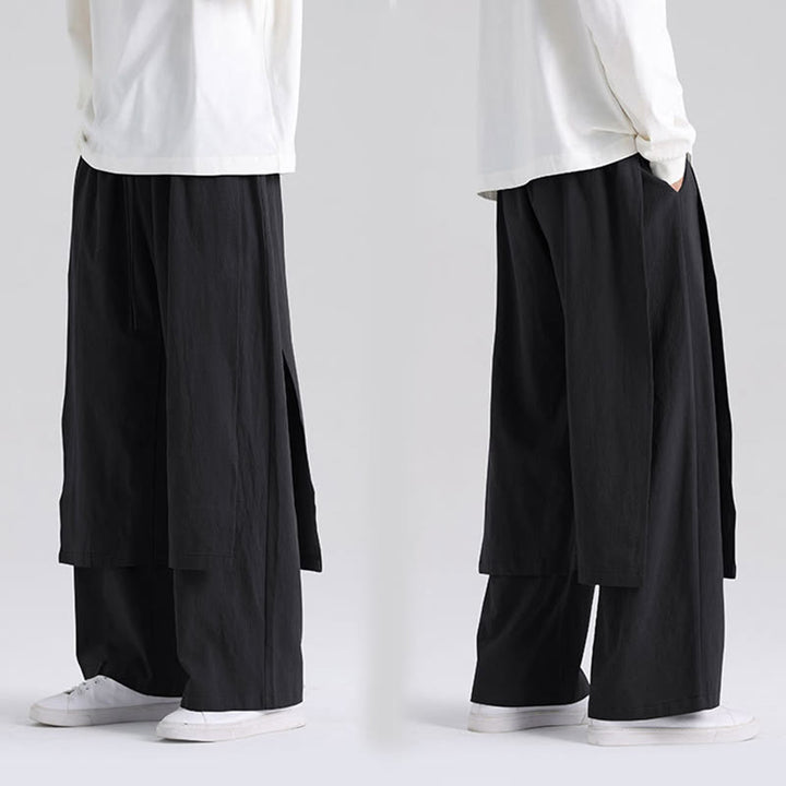 Buddha Stones無地 パッチワークデザイン メンズ コットンパンツ ポケット付き - image 17