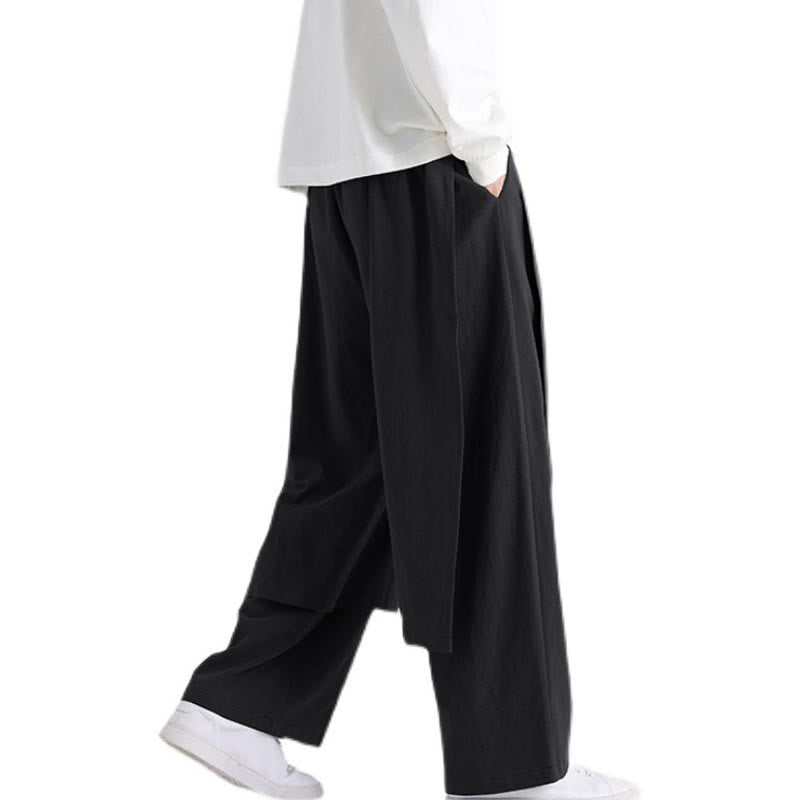 Buddha Stones無地 パッチワークデザイン メンズ コットンパンツ ポケット付き - image 18