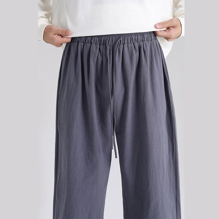 Buddha Stones無地 パッチワークデザイン メンズ コットンパンツ ポケット付き - image 7