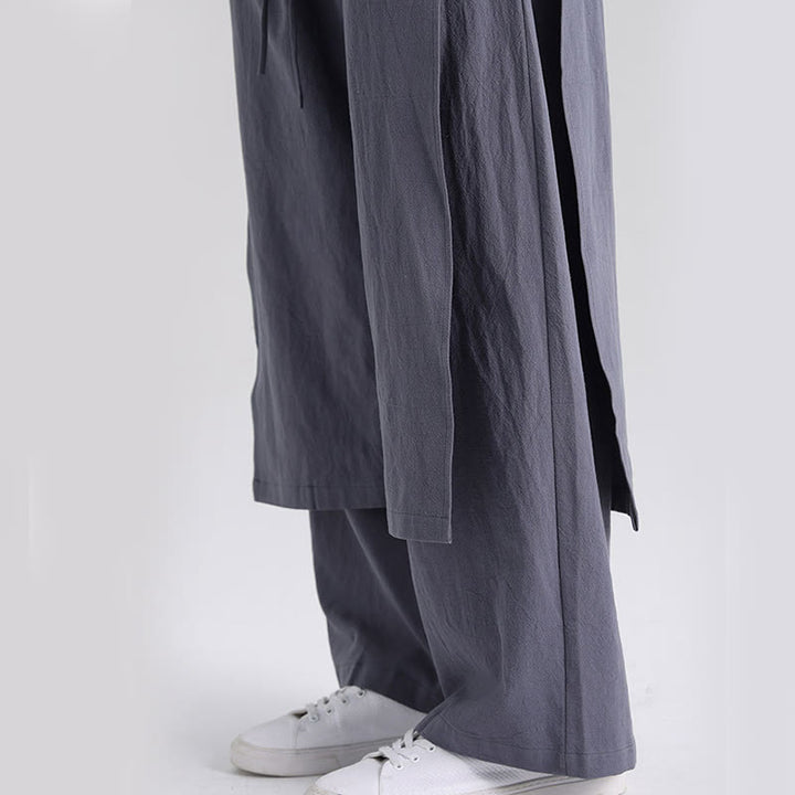 Buddha Stones無地 パッチワークデザイン メンズ コットンパンツ ポケット付き - image 9