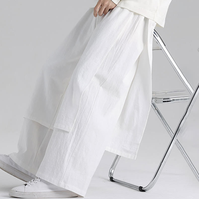 Buddha Stones無地 パッチワークデザイン メンズ コットンパンツ ポケット付き - image 24