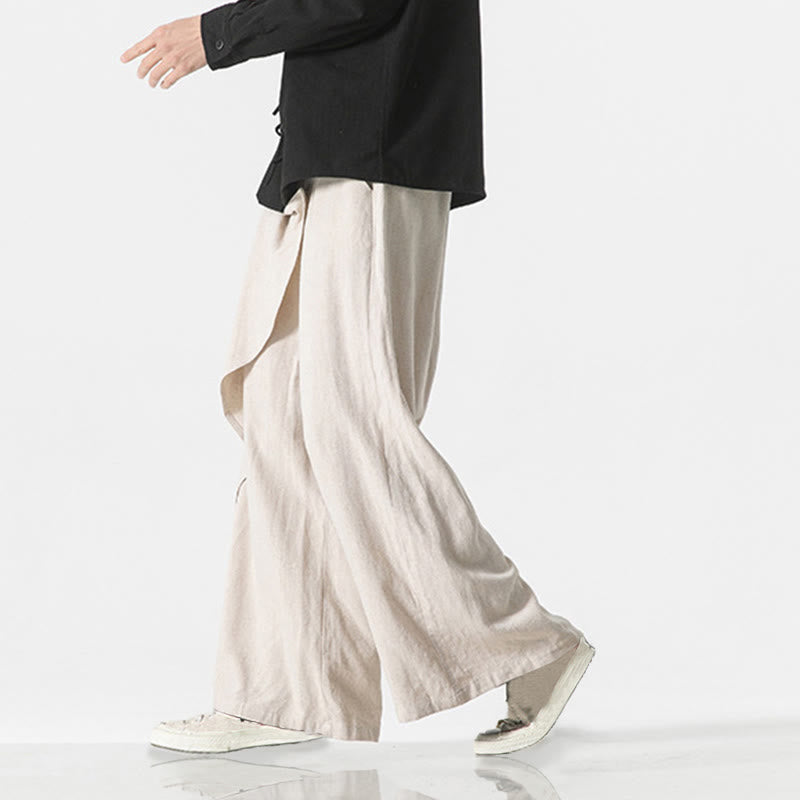 Buddha Stonesアシンメトリー パッチデザイン 無地 メンズ コットンパンツ ポケット付き - image 21