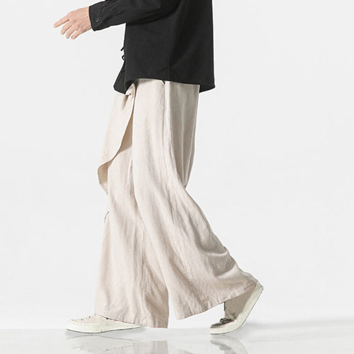 Buddha Stonesアシンメトリー パッチデザイン 無地 メンズ コットンパンツ ポケット付き - image 21