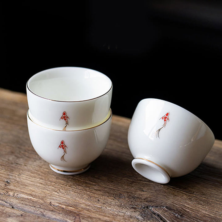Buddha Stonesのティーカップカンフーティーカップ - 鯉5.9cm×4.3cm×50ml - image 0