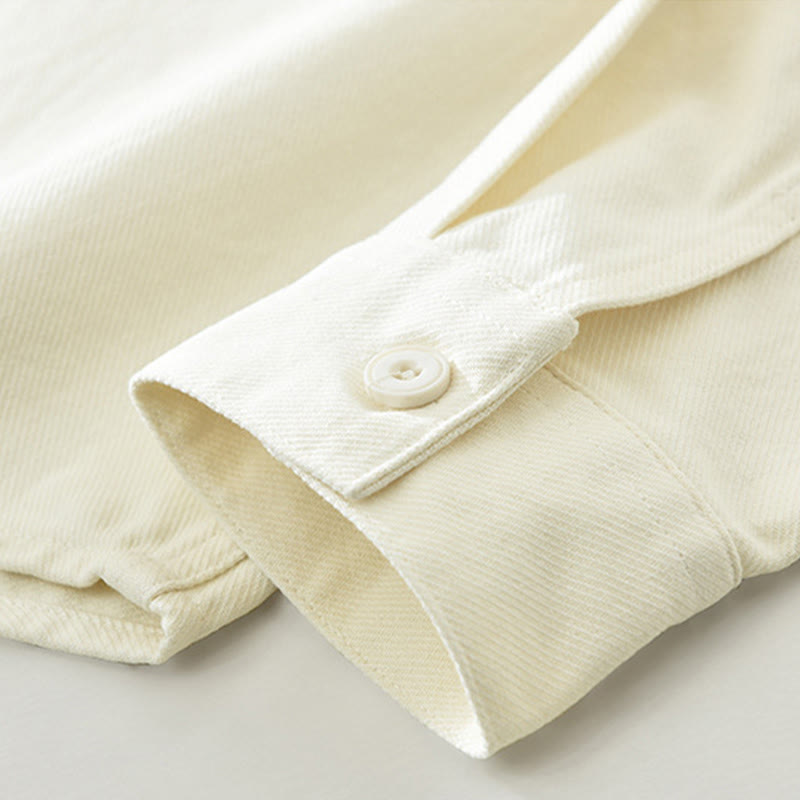 Buddha Stones春 通勤 ボタン 長袖シャツ メンズ コットン ポケット付き - image 8