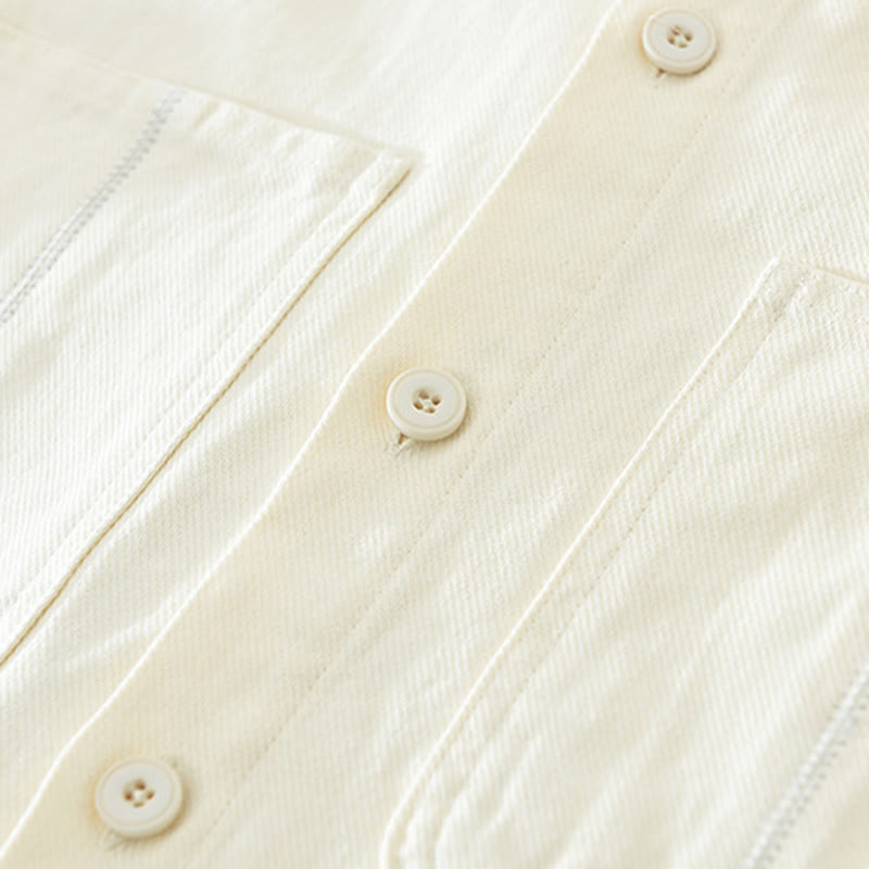 Buddha Stones春 通勤 ボタン 長袖シャツ メンズ コットン ポケット付き - image 6