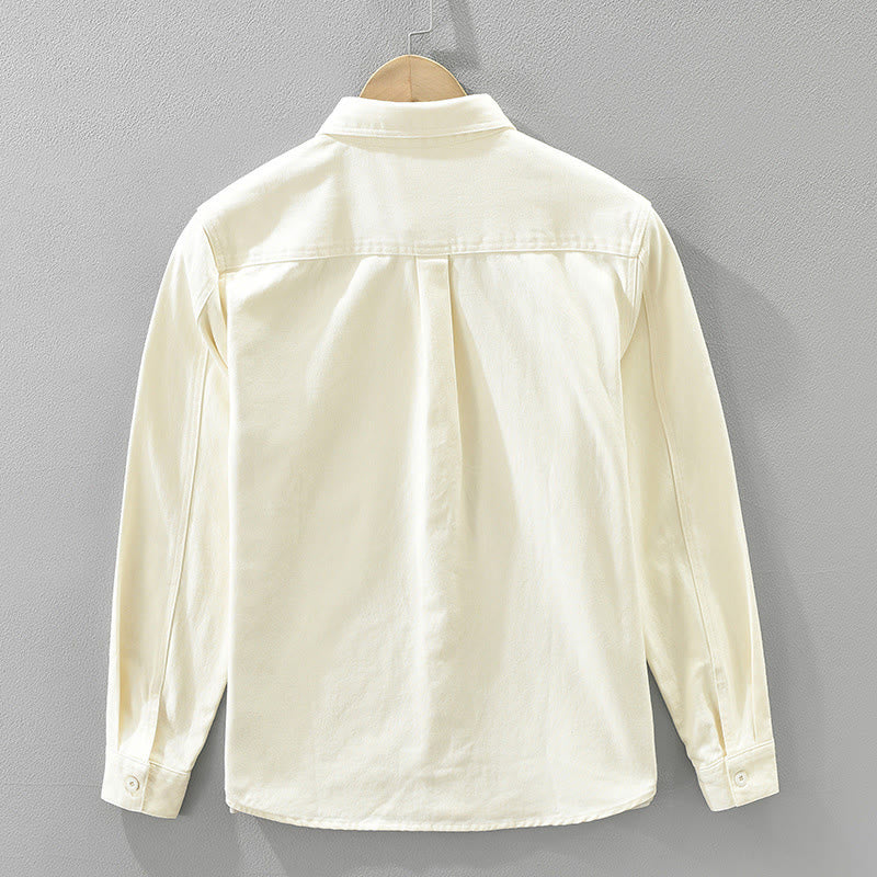 Buddha Stones春 通勤 ボタン 長袖シャツ メンズ コットン ポケット付き - image 3