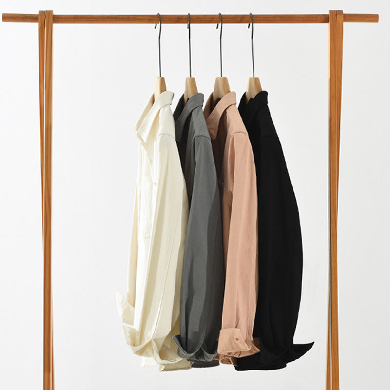 Buddha Stones春 通勤 ボタン 長袖シャツ メンズ コットン ポケット付き - image 16