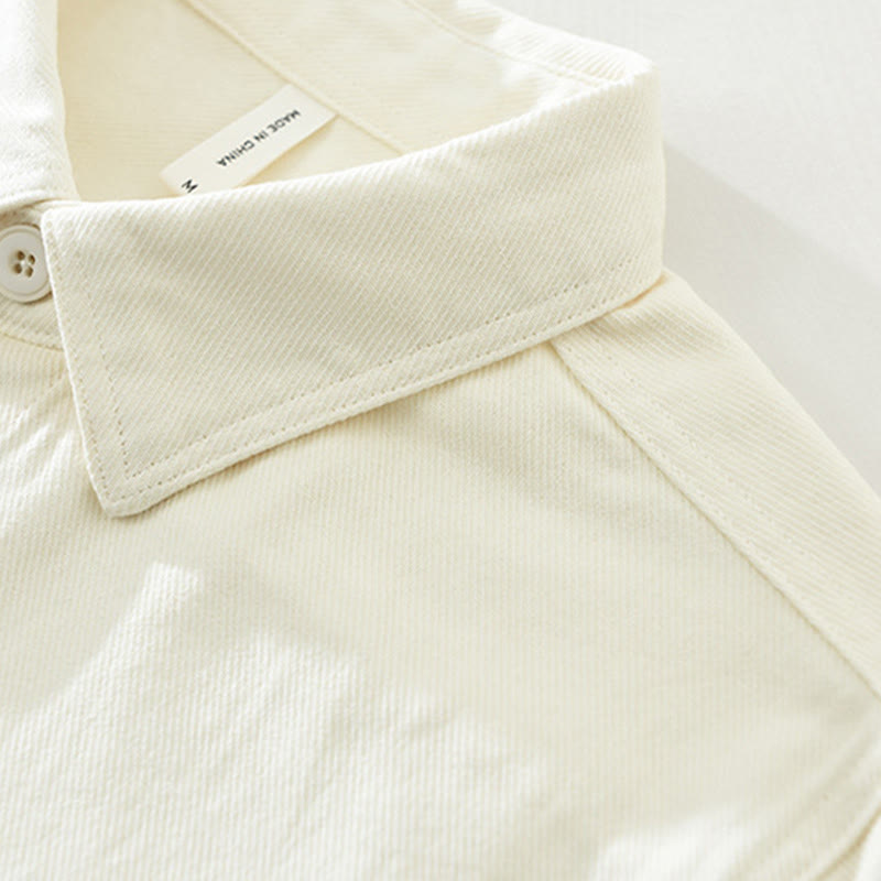 Buddha Stones春 通勤 ボタン 長袖シャツ メンズ コットン ポケット付き - image 4