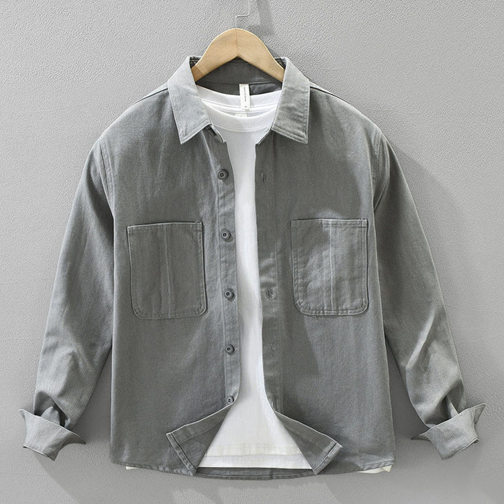 Buddha Stones春 通勤 ボタン 長袖シャツ メンズ コットン ポケット付き - ダークグレー - US/UK/AU42、 EU52 (3XL) - image 14