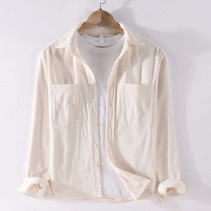 Buddha Stones春無地シンプルボタンデザインコーデュロイメンズ長袖ジャケットポケット付き - オールドレース - US/UK/AU42、 EU52 (3XL) - image 11