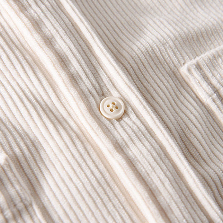 Buddha Stones春無地シンプルボタンデザインコーデュロイメンズ長袖ジャケットポケット付き - image 12