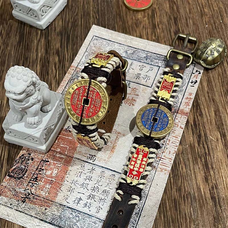 Buddha Stones石山の幽霊 お金を使うパワーレザーウォッチバンドブレスレット  - image 4