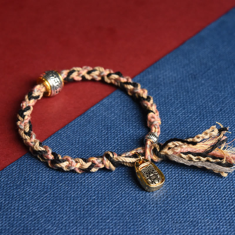 チベットのBuddha Stones、オーム・マニ・パドメ・フム彫刻、ザキラム・フォーカスロープブレスレット - image 5