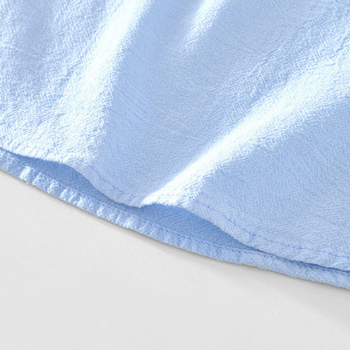 Buddha Stones春秋 無地 長袖 ハーフボタン コットン メンズシャツ - image 5