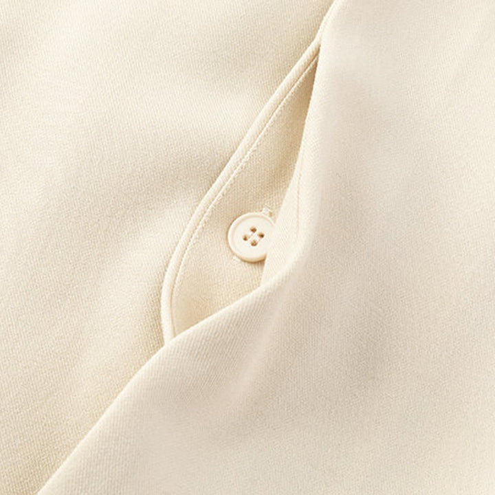 Buddha Stones無地 秋 長袖 隠しハーフボタンデザイン メンズシャツ - image 4