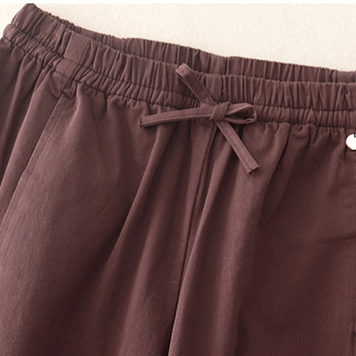 Buddha Stones無地 7-8丈 レディース ハーレム コットンパンツ ポケット付き - image 12