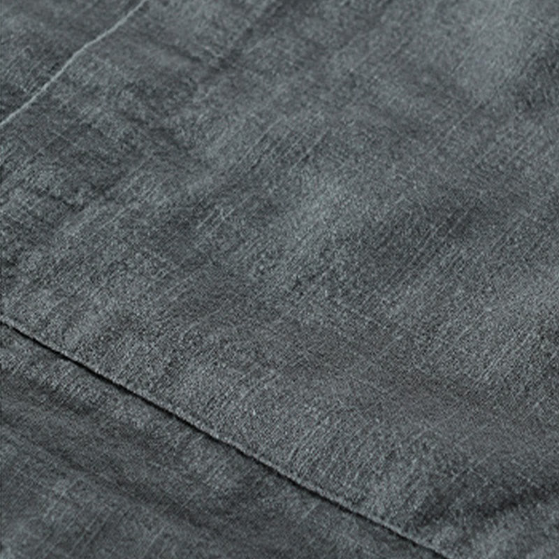 Buddha Stones無地 長袖 ボタンダウン ラミーコットン メンズ シャツ ポケット付き - image 4