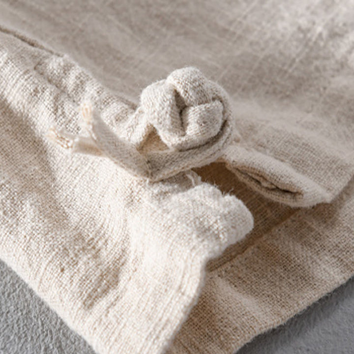 Buddha Stones無地 長袖 ボタンダウン ラミーコットン メンズ シャツ ポケット付き - image 15