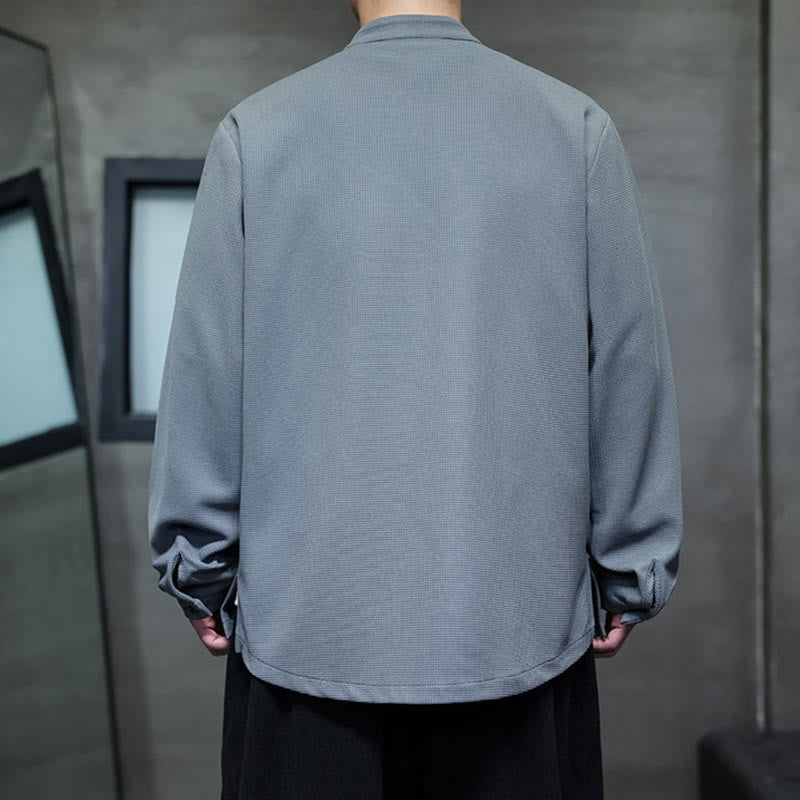 Buddha Stonesカエルボタン ツバメ刺繍 スタンドカラー 長袖 唐装 メンズシャツ - image 16