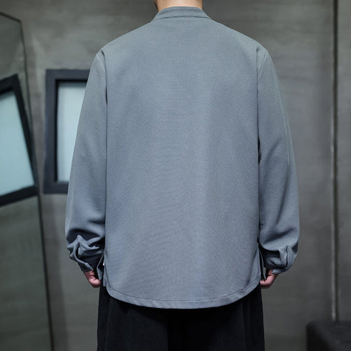 Buddha Stonesカエルボタン ツバメ刺繍 スタンドカラー 長袖 唐装 メンズシャツ - image 16