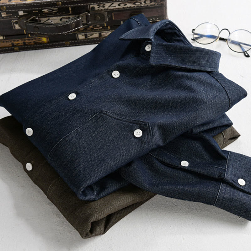 Buddha Stones秋冬 ピュアカラー ボタンディテール ラペル メンズ 長袖ジャケット - image 16