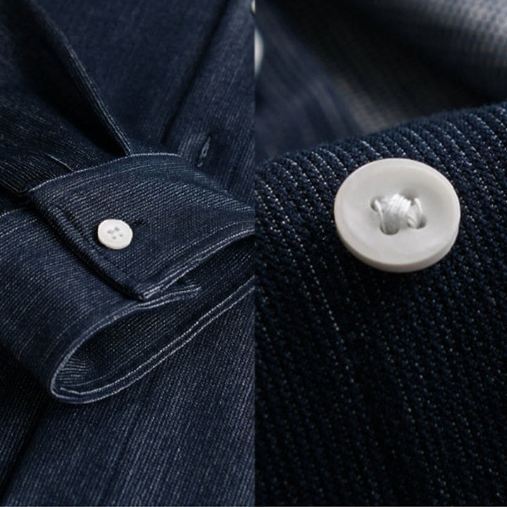 Buddha Stones秋冬 ピュアカラー ボタンディテール ラペル メンズ 長袖ジャケット - image 8