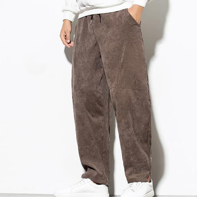 Buddha Stones秋冬 ピュアカラー メンズ コットン コーデュロイ テーパードパンツ ポケット付き - image 27