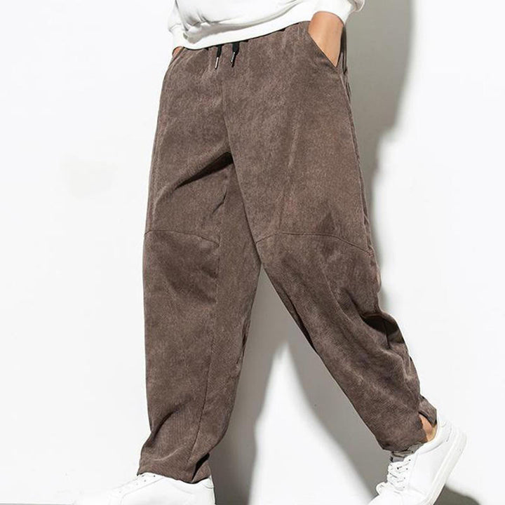 Buddha Stones秋冬 ピュアカラー メンズ コットン コーデュロイ テーパードパンツ ポケット付き - image 29