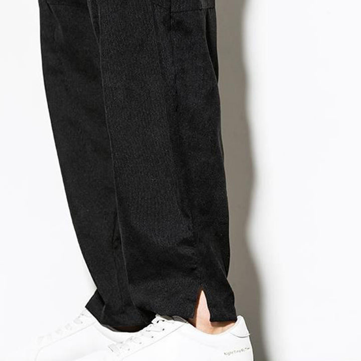 Buddha Stones秋冬 ピュアカラー メンズ コットン コーデュロイ テーパードパンツ ポケット付き - image 21