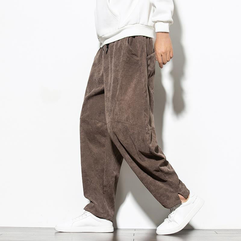 Buddha Stones秋冬 ピュアカラー メンズ コットン コーデュロイ テーパードパンツ ポケット付き - チョコレート - US/UK/AU46、 EU56 (5XL) - image 22