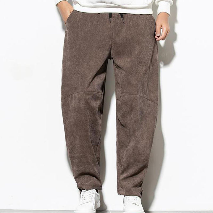 Buddha Stones秋冬 ピュアカラー メンズ コットン コーデュロイ テーパードパンツ ポケット付き - image 24