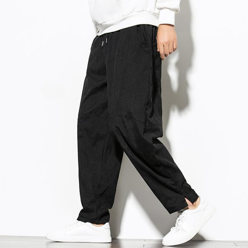 Buddha Stones秋冬 ピュアカラー メンズ コットン コーデュロイ テーパードパンツ ポケット付き - image 13