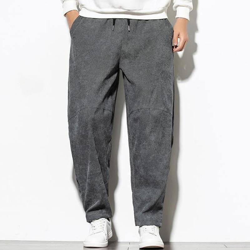 Buddha Stones秋冬 ピュアカラー メンズ コットン コーデュロイ テーパードパンツ ポケット付き - image 7