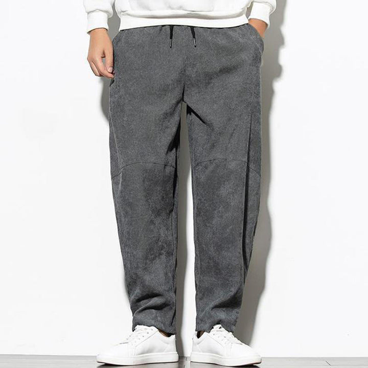 Buddha Stones秋冬 ピュアカラー メンズ コットン コーデュロイ テーパードパンツ ポケット付き - image 5