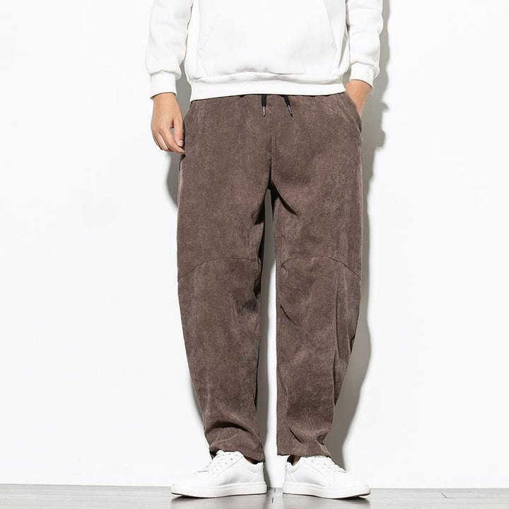 Buddha Stones秋冬 ピュアカラー メンズ コットン コーデュロイ テーパードパンツ ポケット付き - image 23