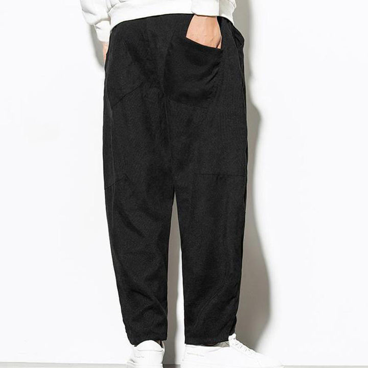 Buddha Stones秋冬 ピュアカラー メンズ コットン コーデュロイ テーパードパンツ ポケット付き - image 15