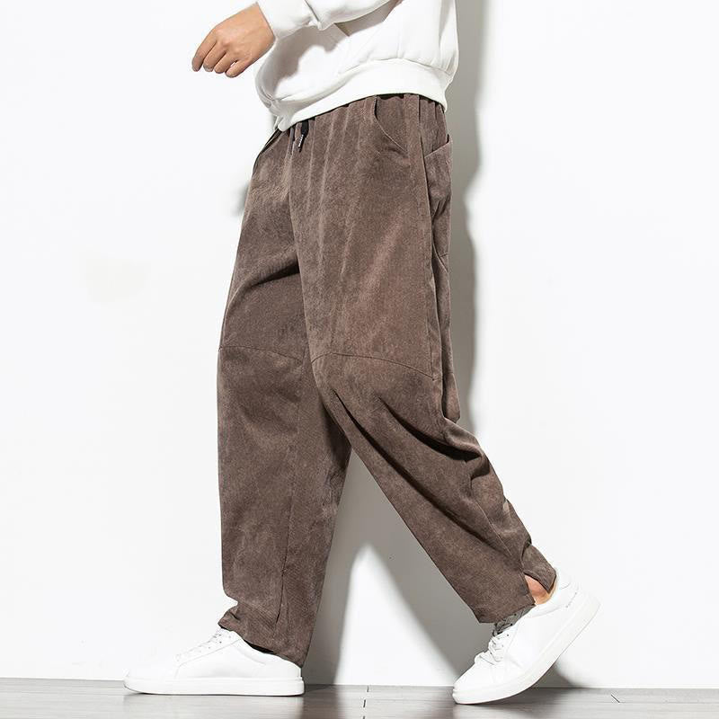 Buddha Stones秋冬 ピュアカラー メンズ コットン コーデュロイ テーパードパンツ ポケット付き - image 25