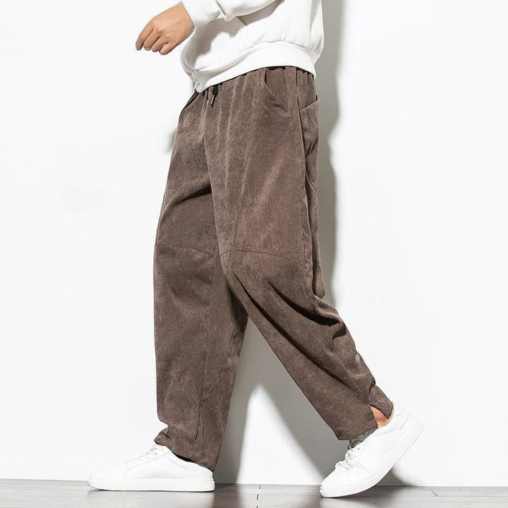 Buddha Stones秋冬 ピュアカラー メンズ コットン コーデュロイ テーパードパンツ ポケット付き - image 25