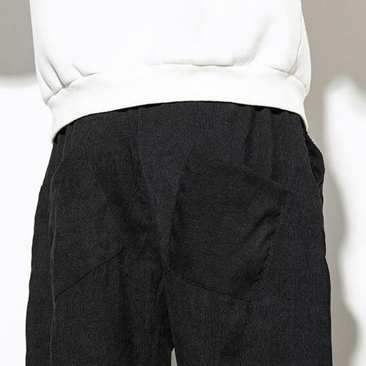 Buddha Stones秋冬 ピュアカラー メンズ コットン コーデュロイ テーパードパンツ ポケット付き - image 19