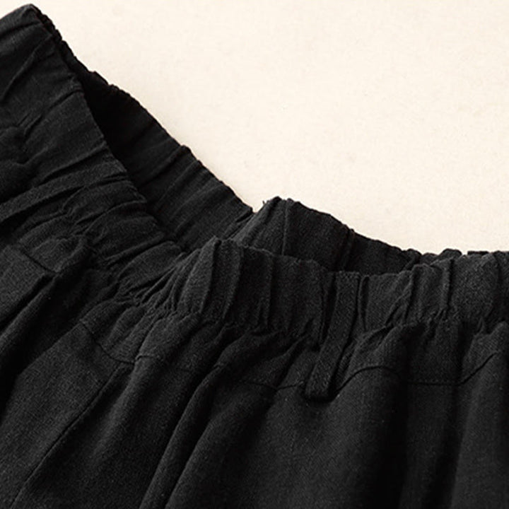 Buddha Stones無地コットン レディース ワイドレッグパンツ ポケット付き - image 2