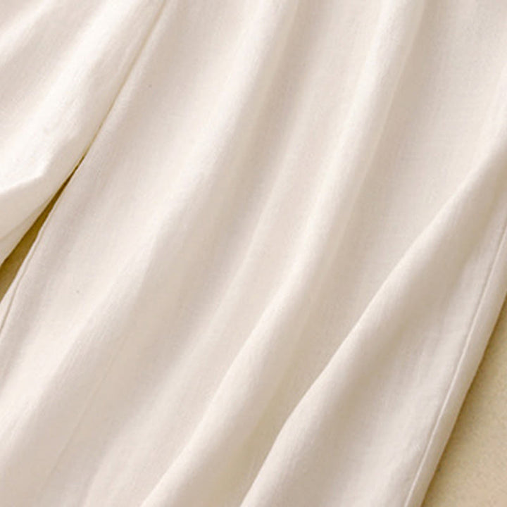 Buddha Stones無地コットン レディース ワイドレッグパンツ ポケット付き - image 7