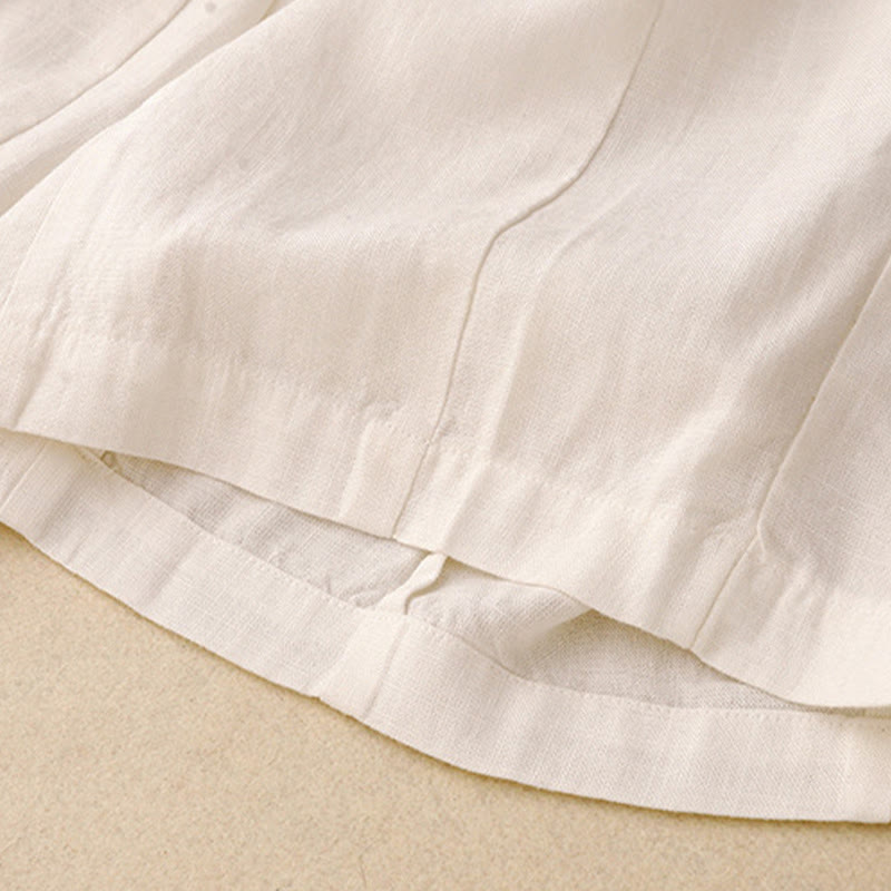 Buddha Stones無地コットン レディース ワイドレッグパンツ ポケット付き - image 9