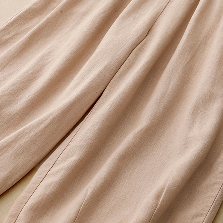 Buddha Stones無地コットン レディース ワイドレッグパンツ ポケット付き - image 13