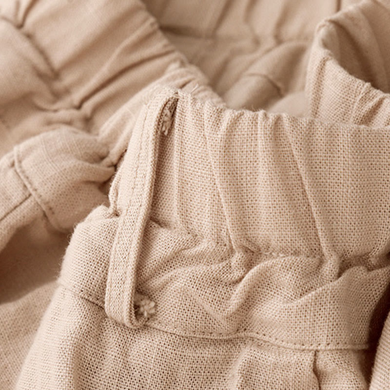 Buddha Stones無地コットン レディース ワイドレッグパンツ ポケット付き - image 19